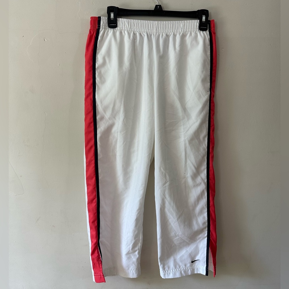 Nike Pants Overpants Warm-up Athletic Pink White Womans M Workout Soccer